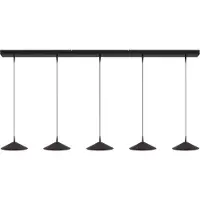 Masterlight Lampe suspendue à 5 lumières Ceppo noir Ø 22cm