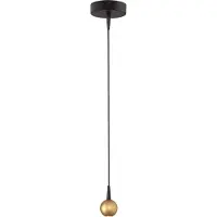 Masterlight Lampe suspendue Talana noir avec or Ø 6cm