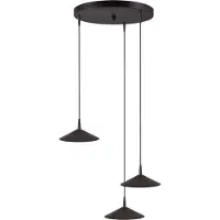 Masterlight Lampe pendante à 3 lampes Ceppo Noir Ø rond 18cm
