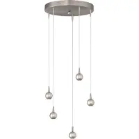 Masterlight Lampe suspendue à 5 lumières Talana nickel Ø 35cm DTW