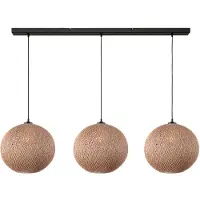 Masterlight Lampe pendante à 3 lampes Corda 130 cm en rotin Ø 40 cm