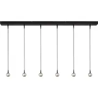 Masterlight Lampe suspendue à 6 lampes Talana noir avec nickel Ø6cm DTW