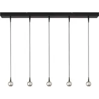 Masterlight Lampe suspendue à 5 lumières Talana noir avec nickel Ø6cm DTW