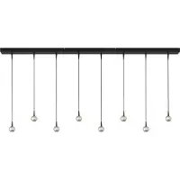 Masterlight Lampe suspendue à 8 lampes Talana noir avec nickel Ø6cm DTW