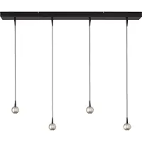 Masterlight Lampe suspendue à 4 lumières Talana noir avec nickel Ø6cm DTW