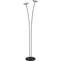 Masterlight Lampe sur pied à deux lumières Ceppo noir avec du nickel