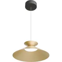 Masterlight Lampe suspendue Ceppo noir avec or Ø 45cm avec lumière montante