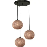 Masterlight Lampe pendante à 3 lampes Corda rotin Ø rond 20 cm