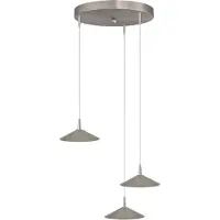 Masterlight Lampe pendante à 3 lampes Ceppo nickel Ø rond 18 cm