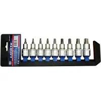 Boni-Shop® Jeu de Douilles hexagonal T20-T60, 9 pièces, 1/2 pouce, Qualité Industrielle