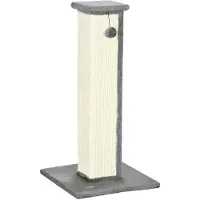 PawHut Poteau à griffer , 81 cm, arbre à chat en sisal avec balle à griffer, gris