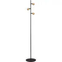Masterlight Lampe de pied à 3 lumières Talana noir avec or