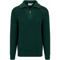 Suitable Pull Half Zip Sailor Wool Blend Vert Foncé