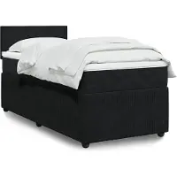 vidaXL Lit boxspring avec matelas noir 90x200 cm velours