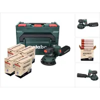 Metabo SXA 18 LTX 125 BL Ponceuse orbitale sans fil 18 V 125 mm (600146840) sans balais + 4x Set d'abrasifs filet Toolbrothers SPIDER + metaBOX - sans batterie, sans chargeur
