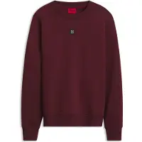 HUGO Sweat en coton mélangé à badge logoté revisité