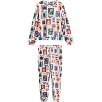 Next Pyjama 'Matching Family Christmas' écru / bleu / vert / rouge foncé