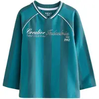 Next T-Shirt bleu cyan / pétrole / blanc
