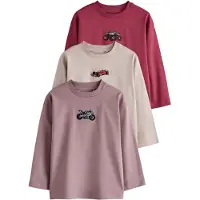 Next T-Shirt greige / mauve / rose foncé / noir
