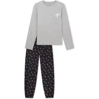 Schiesser Pyjama ' Nightwear ' bleu foncé / gris chiné
