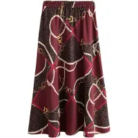 Next Jupe marron / or / bordeaux / blanc