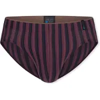 Schiesser Slip ' Long Life Soft ' brun foncé / bordeaux / noir
