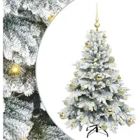 vidaXL Sapin de Noël artificiel avec 150 LED Blanc 120 cm PE et PVC