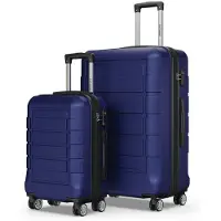 TRVLMORE Set de valises - 2 pièces - 45L Hand Luggage + 115L Spacious Luggage - TSA Lock - Lightweight - Travel Suitcase Set - Dark Blue