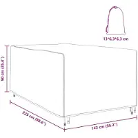 vidaXL Housse pour mobilier d'extérieur Noir 143 x 225 x 90 cm 600D