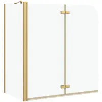 vidaXL Paroi de douche dorée 120 x 68 x 130 cm