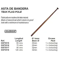 Goldenship Mât de drapeau en teck Marron 120 cm Marron 120 cm