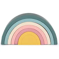 Petite&Mars Jouet silicone pliable Rainbow Misty Green 12m+