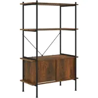 vidaXL Étagère à 4 niveaux armoire 80x40x130cm Acier bois d'ingénierie