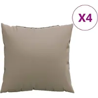 vidaXL Coussins de canapé lot de 4 taupe 50x50 cm tissu