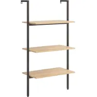 vidaXL Étagère inclinée 3 niveaux Marron clair et noir 64x35x120,5 cm