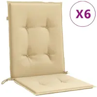 vidaXL Coussins de chaise basse 6 pcs. Melange Beige 100x50x4 cm Tissu