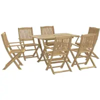 vidaXL Ensemble de jardin 7 pièces en bois massif d'acacia