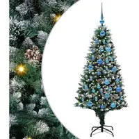 vidaXL Sapin de Noël artificiel avec 150 LEDs avec support Vert 150 cm