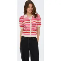 ONLY Cardigan 'LULA' crème / rose foncé / rouge