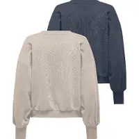 ONLY Sweat-shirt 'ONLBrooke' bleu marine / gris clair
