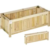 Outsunny Sunny verhoogd bed, opvouwbare plantenbak, bloembak voor tuin, natuur