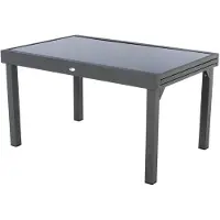 Hespéride Table Extensible Rectangulaire En Verre Piazza 6/10 Places Gris Anthracite -