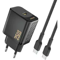 Dudao A27CEU Adapter 25Watt 1xUSB-C 1m USB-C to cable included Sort