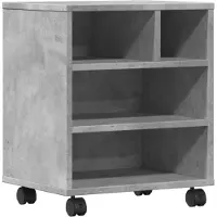 vidaXL Support d'impression avec roulettes gris béton 41x32x48 cm