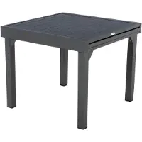 Hespéride Table Extensible Carrée Alu Piazza 4/8 Places Graphite -