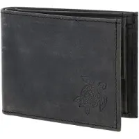 OXMOX Cuir porte-monnaie Leather RFID Protect Pocketbörse Turtle 2.0 Embossed Vintage Black noir