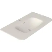 Royal plaza Terra Vasque pour meuble - 101x46x1.2cm - 1 vasque - sans trou de robinet - solid surface - coins arrondis - blanc mat SW1418389
