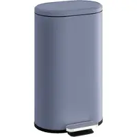 HOMCOM Poubelle cuisine 30L, poubelle à pédale rectangulaire avec seau intérieur amovible, couvercle à fermeture douce 90° et maintien en ouverture, anti-traces, pour bureau et maison, gris
