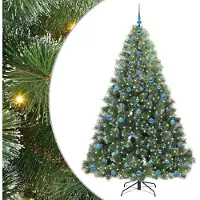 vidaXL Sapin de Noël artificiel avec 300 LED Vert 210 cm PE et PVC
