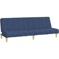 vidaXL Canapé-lit à 2 places bleu tissu
